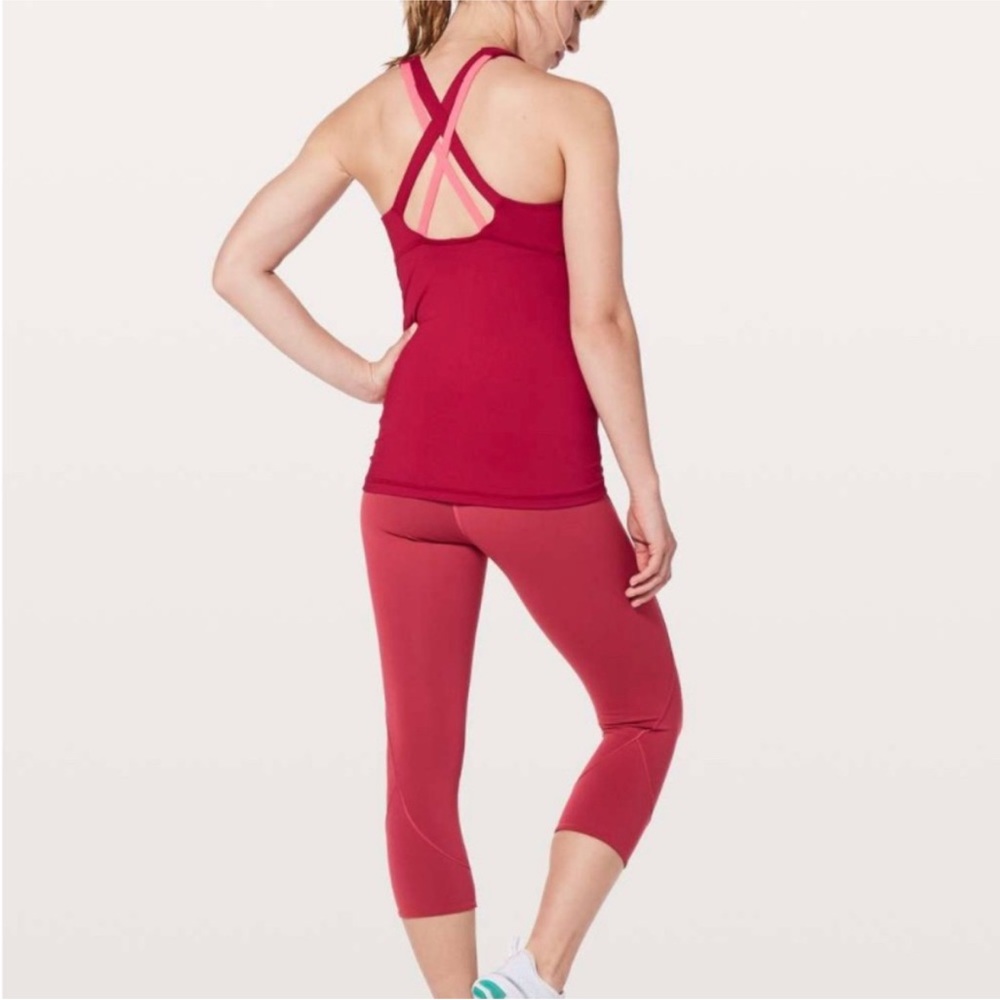 Lululemon Stash N Run Tank Ruby Red Size 4 - image 2